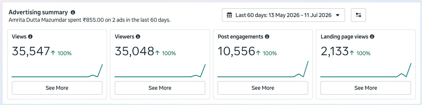 Meta Ads campaign performance dashboard